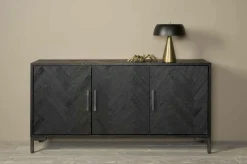 Dressoir Ziano Visgraat Zwart - 180 cm - Loft24.nl