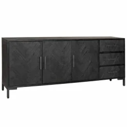 Dressoir Ziano Visgraat Zwart - 220 cm - Loft24.nl
