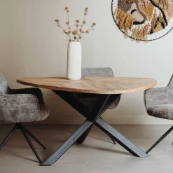 Driehoekige Eettafel Trivero Mangohout - Naturel - Loft24.nl