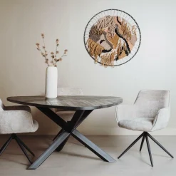 Driehoekige Eettafel Trivero Mangohout - Zwart - Loft24.nl