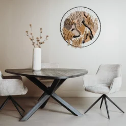 Driehoekige Eettafel Trivero Mangohout - Zwart - Loft24.nl