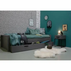 Eenpersoons Morris Grenen Metaal 90x200cm - Leem - Loft24.nl