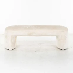 Eetkamerbank Fargo Velvet - Wit - Loft24.nl