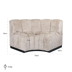 Eetkamerbank Hillpark Chenille - Beige - Loft24.nl