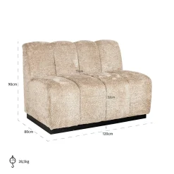 Eetkamerbank Hillpark Hoek Chenille - Beige - Loft24.nl