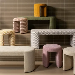 Eetkamerbank Jacob Geweven 130cm, kleur Zand - Loft24.nl