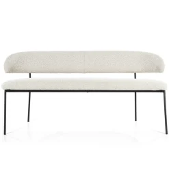 Eetkamerbank Luka Bouclé - Beige - Loft24.nl