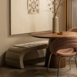 Eetkamerbank Traffic Geweven, 163cm - Naturel - Loft24.nl