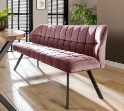 Eetkamerbank Velvet Raster Roze - 180 cm - Loft24.nl