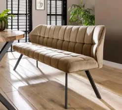 Eetkamerbank Velvet Raster Roze - 180 cm - Loft24.nl