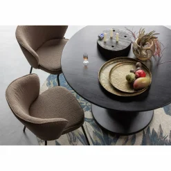 Eetkamerstoel Admit Bouclé - Nougat - Loft24.nl