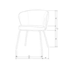 Eetkamerstoel Admit Bouclé - Nougat - Loft24.nl
