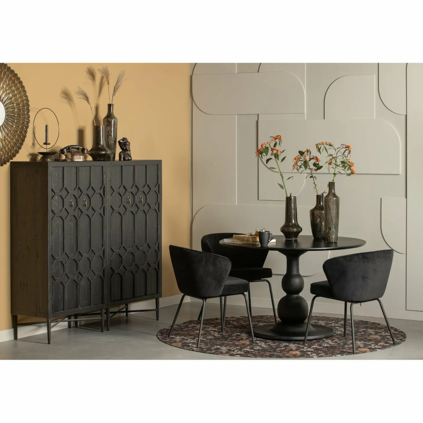 Eetkamerstoel Admit Velvet - Zwart - Loft24.nl