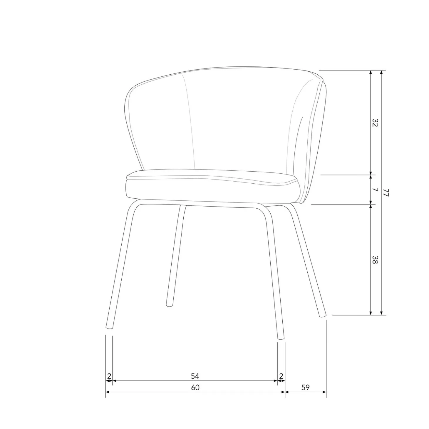 Eetkamerstoel Admit Velvet - Zwart - Loft24.nl