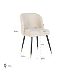 Eetkamerstoel Alicia Chenille kleur Wit - Loft24.nl