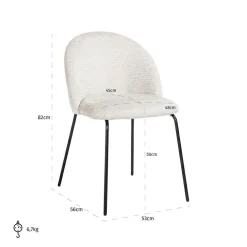 Eetkamerstoel Alyssa Chenille kleur Shell - Loft24.nl