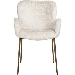 Eetkamerstoel Amber Chenille kleur Crème - Loft24.nl