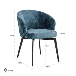 Eetkamerstoel Amphara Chenille - Loft24.nl