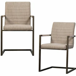 Eetkamerstoel Bas Geweven stof - Zand - Loft24.nl