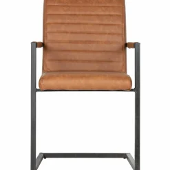 Eetkamerstoel Bas Lederlook - Cognac - Loft24.nl