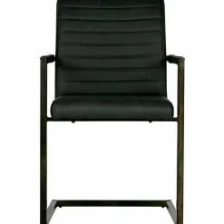 Eetkamerstoel Bas Lederlook - Antraciet - Loft24.nl