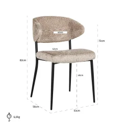 Eetkamerstoel Bea Sheep kleur Naturel - Loft24.nl