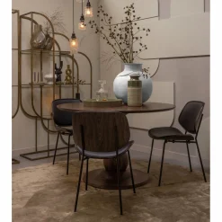 Eetkamerstoel Close Lederlook en Hout - Loft24.nl