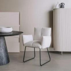 Eetkamerstoel Dante Teddy - Wit - Loft24.nl