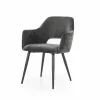 Eetkamerstoel Esmee met armleuning - Antraciet - Loft24.nl