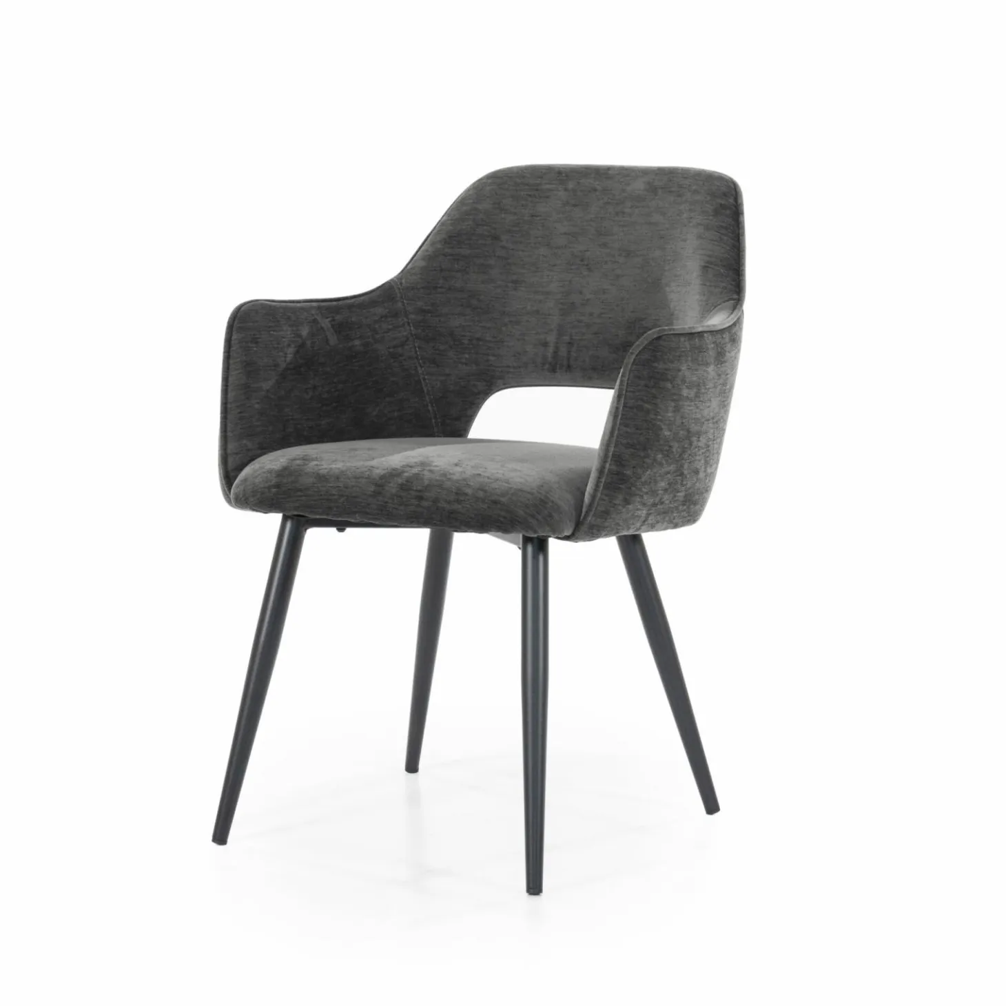 Eetkamerstoel Esmee met armleuning - Antraciet - Loft24.nl