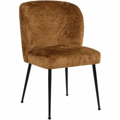 Eetkamerstoel Fallon Chenille kleur Cognac - Loft24.nl