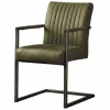 Eetkamerstoel Ferro met armleuning - Groen - Loft24.nl