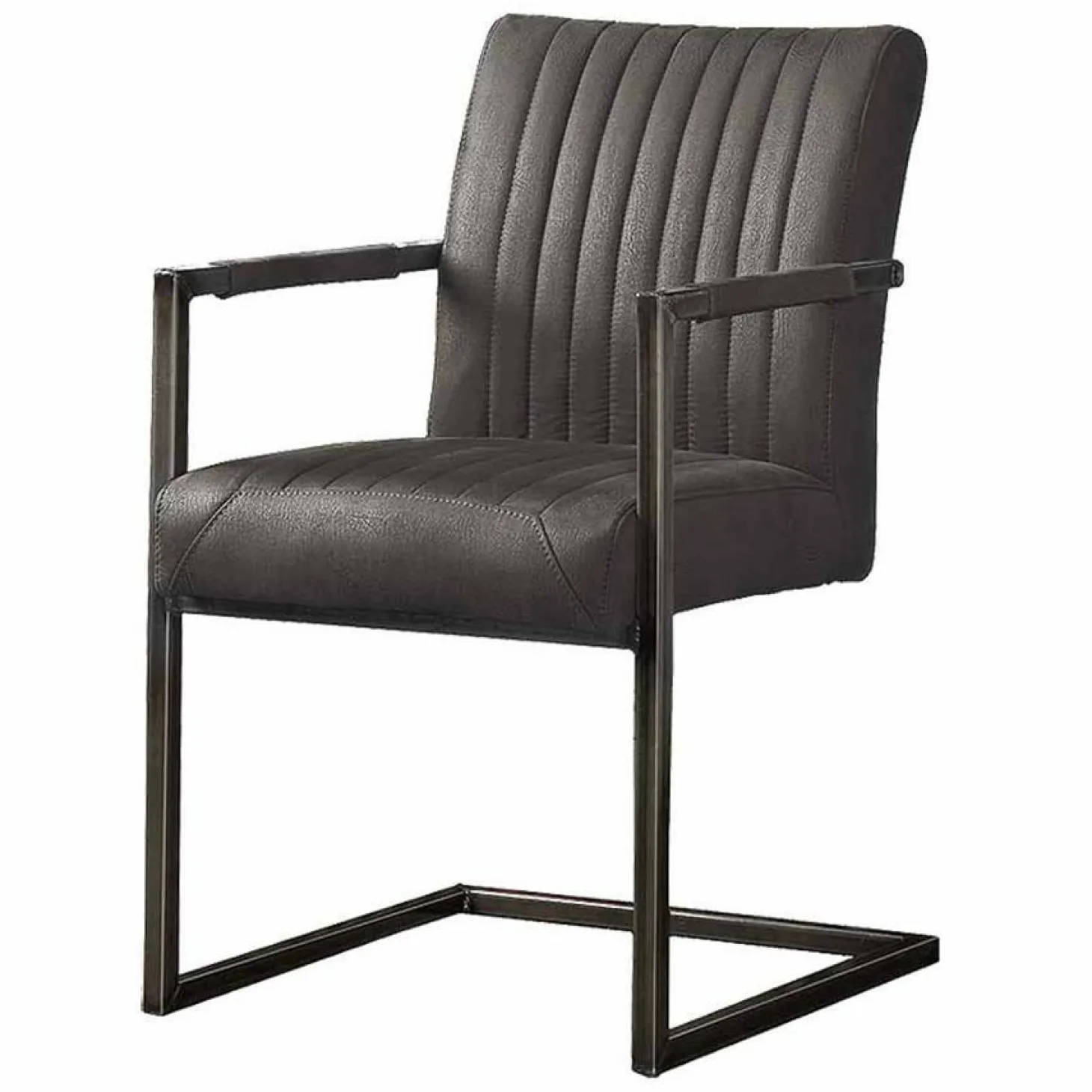 Eetkamerstoel Ferro met armleuning - Antraciet - Loft24.nl