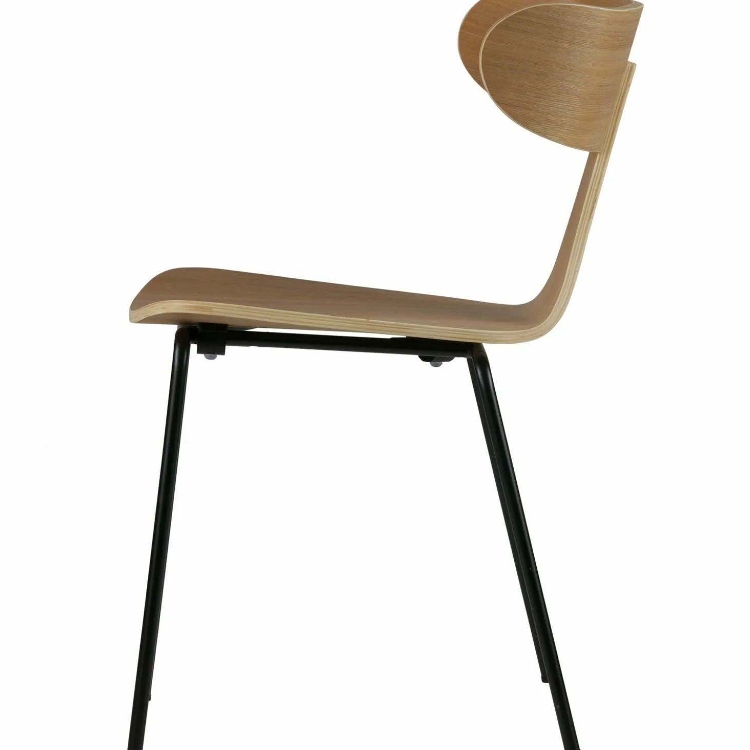 Eetkamerstoel Form met zwarte poot - Naturel - Loft24.nl