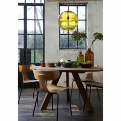 Eetkamerstoel Form met zwarte poot - Bruin - Loft24.nl