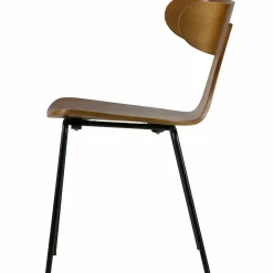 Eetkamerstoel Form met zwarte poot - Bruin - Loft24.nl