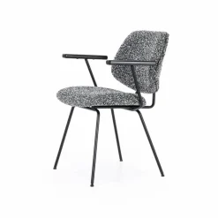 Eetkamerstoel Jon met armleuning - Zwart - Loft24.nl