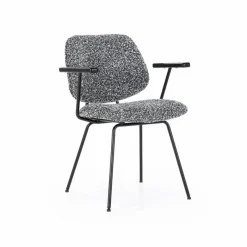 Eetkamerstoel Jon met armleuning - Zwart - Loft24.nl