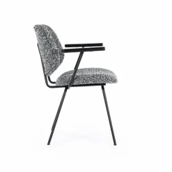 Eetkamerstoel Jon met armleuning - Zwart - Loft24.nl