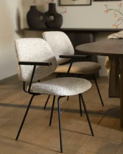 Eetkamerstoel Jon met armleuning - Beige - Loft24.nl