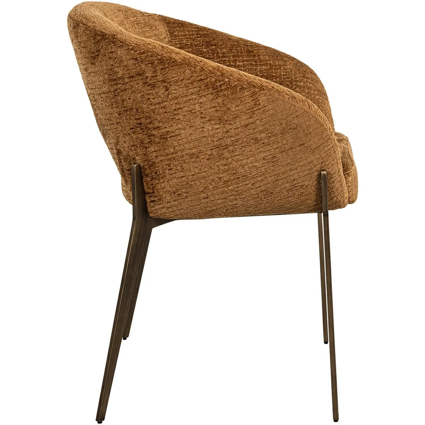 Eetkamerstoel Kenzi Chenille - Cognac - Loft24.nl