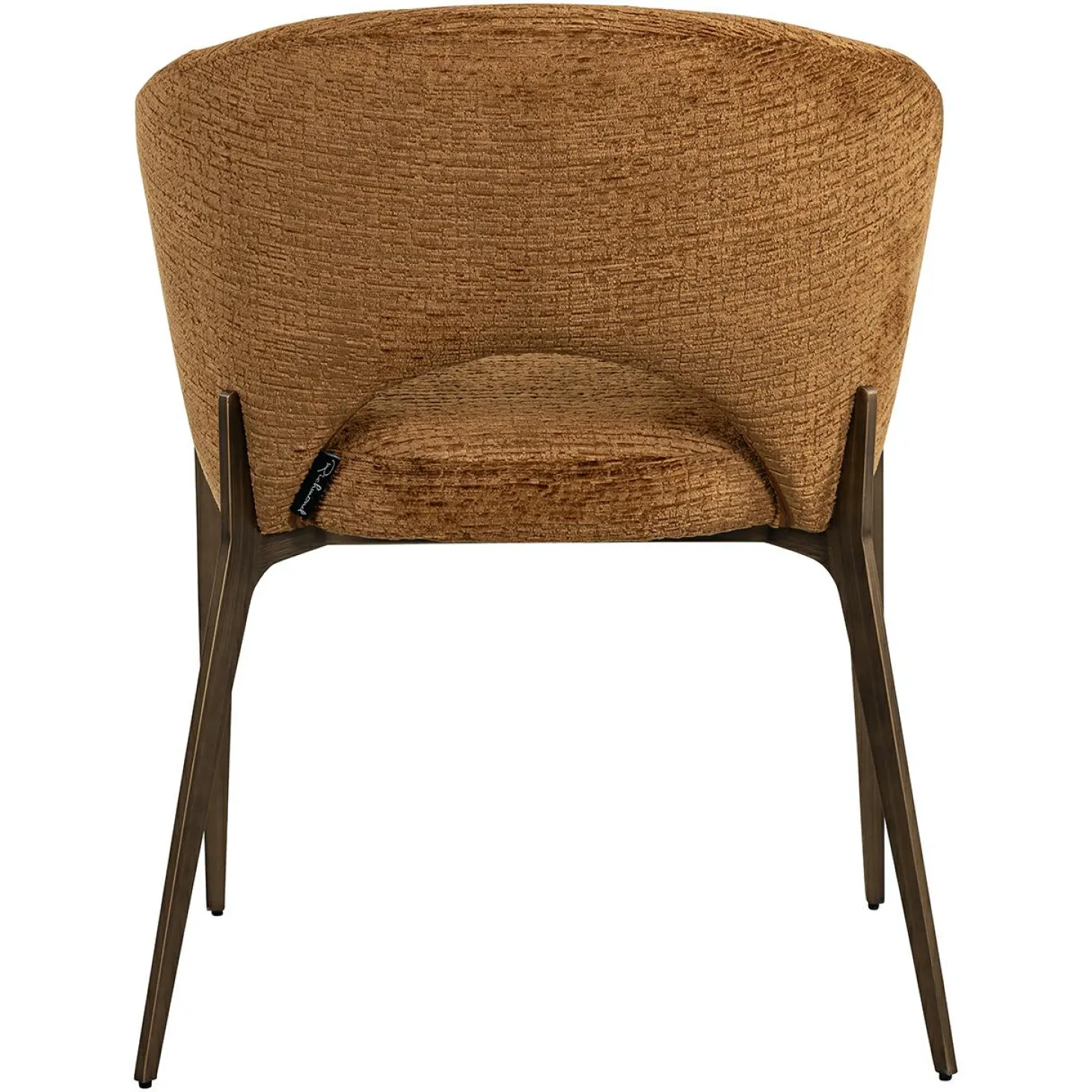 Eetkamerstoel Kenzi Chenille - Cognac - Loft24.nl