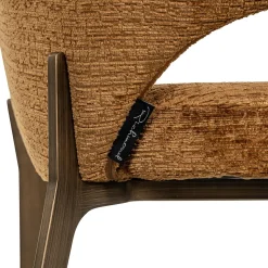 Eetkamerstoel Kenzi Chenille - Cognac - Loft24.nl