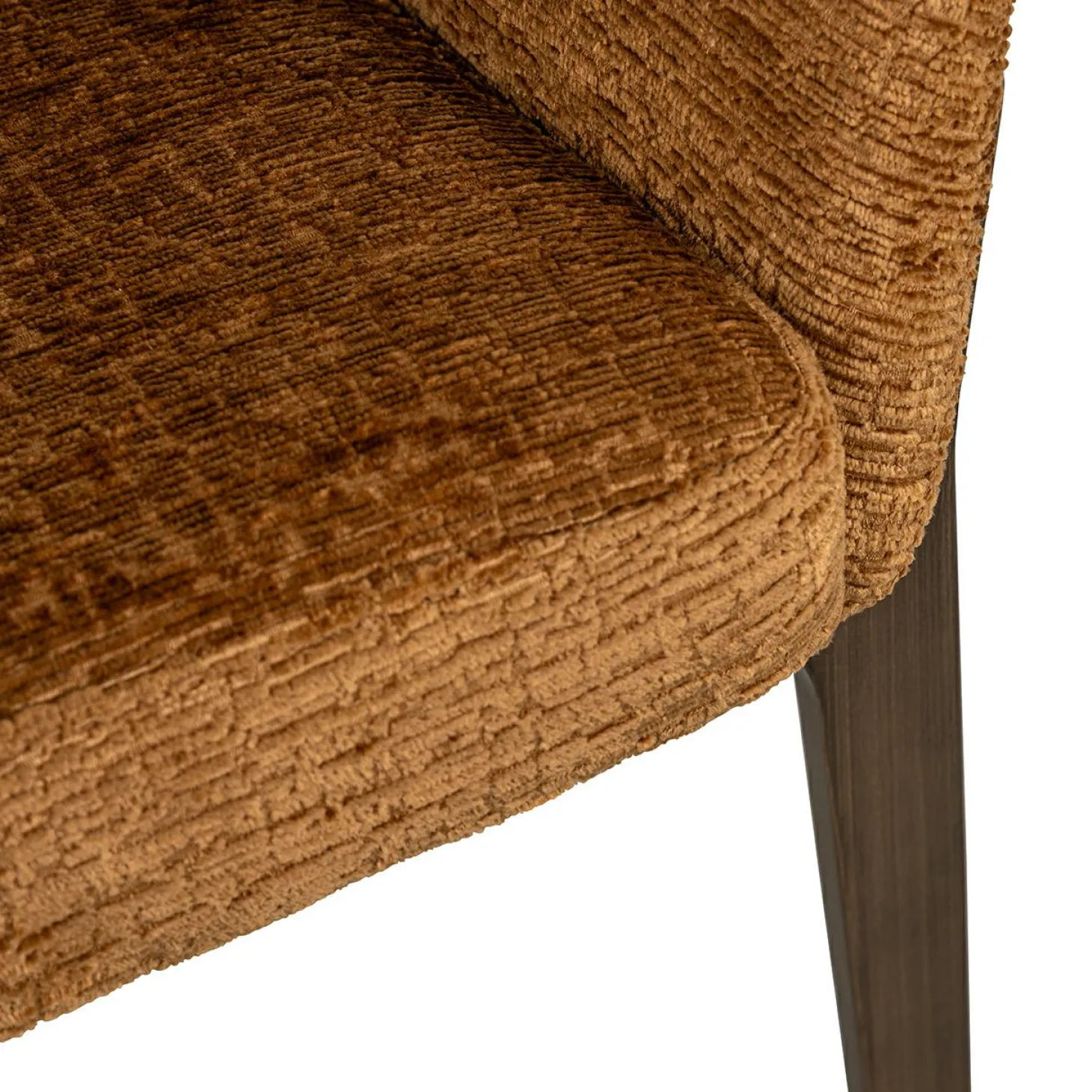 Eetkamerstoel Kenzi Chenille - Cognac - Loft24.nl