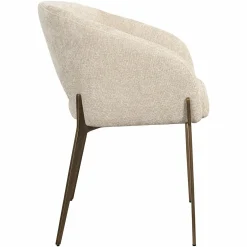 Eetkamerstoel Kenzi Chenille - Crème - Loft24.nl