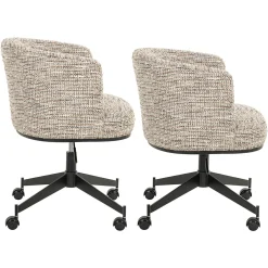 Eetkamerstoel Lana Graffic stof kleur Beige - Loft24.nl