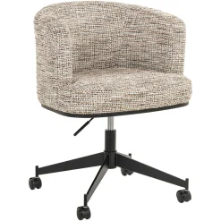 Eetkamerstoel Lana Graffic stof kleur Beige - Loft24.nl