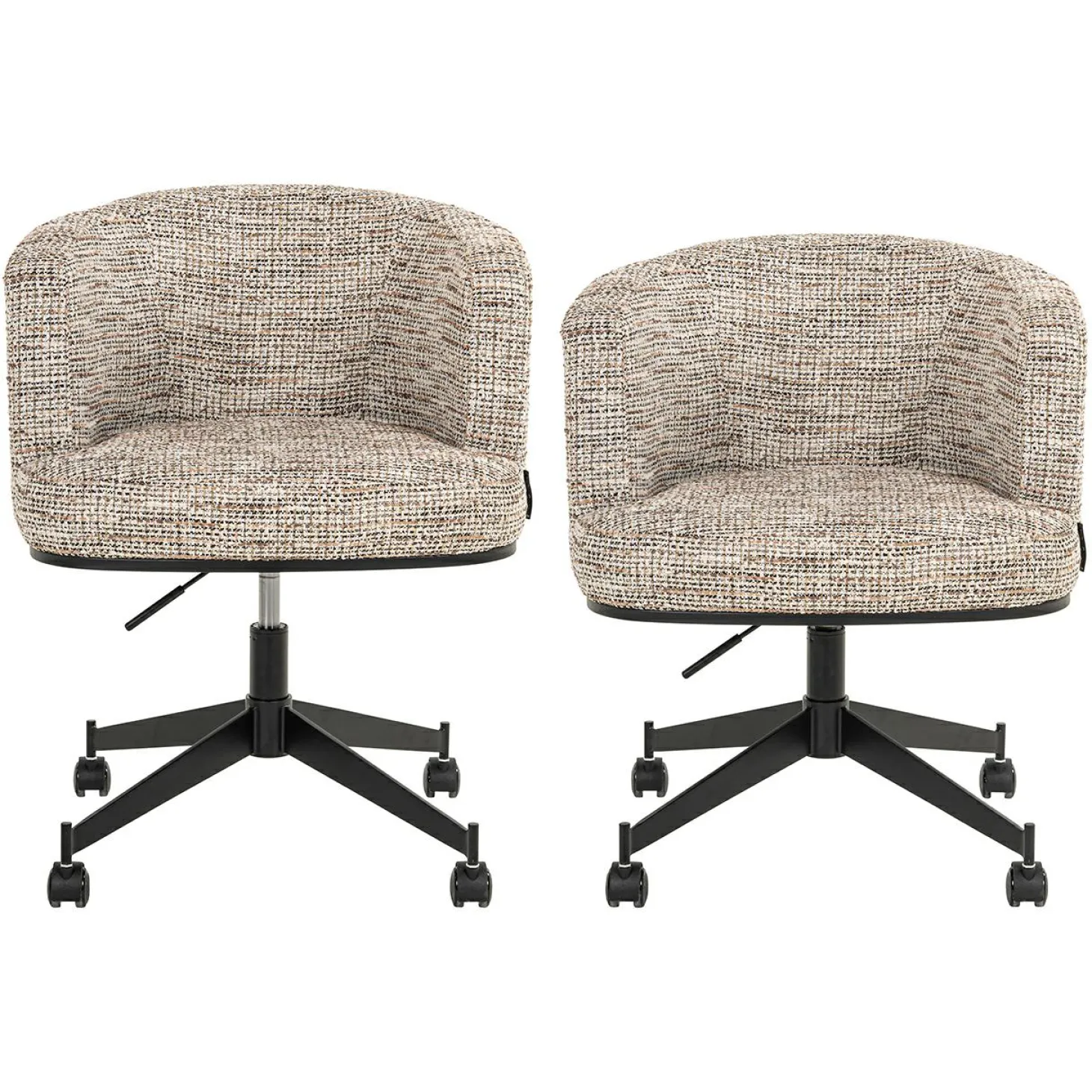 Eetkamerstoel Lana Graffic stof kleur Beige - Loft24.nl