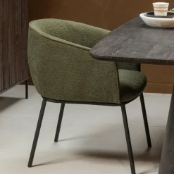 Eetkamerstoel Leon Bouclé - Groen - Loft24.nl