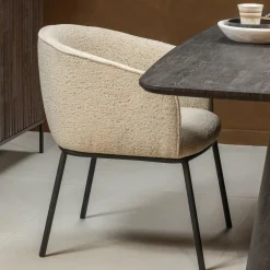 Eetkamerstoel Leon Bouclé - Naturel - Loft24.nl